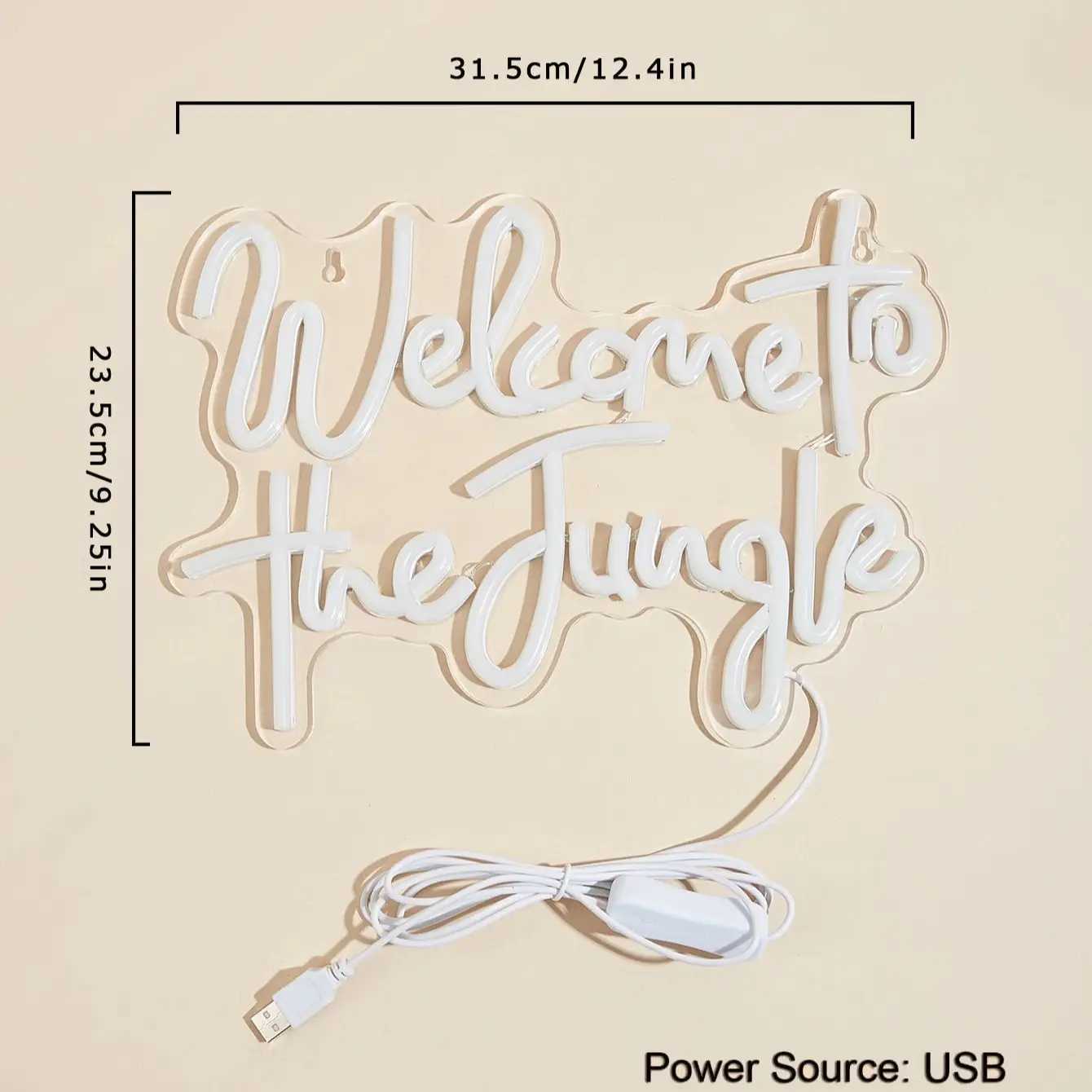 Chi-buy LED Neon Welcome To The Jungle USB Powered Neon Signs Decor Lamp Signs Birthday Gift Wall Art For Bedroom Room Bar ShopXJ250626