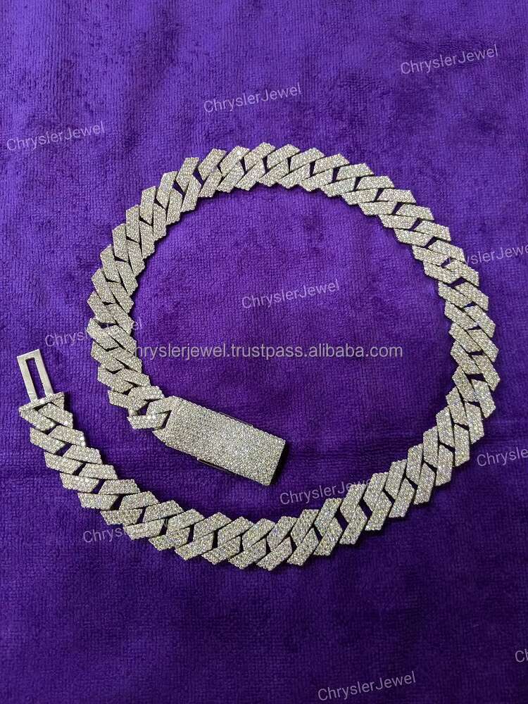 16 MM 20 Inches Top Quality Iced Out Cuban Link Chain VVS Moissanite Diamond Cuban Link Chain Hip Hop Miami Cuban Chain for Men