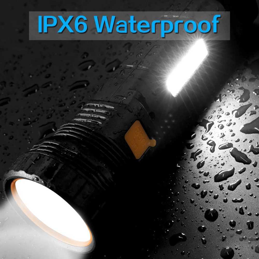 Multi-function Solar LED Flashlight Lantern Outdoor Long Range Torch Emergency Power Bank LED Solar Flashlight W250701