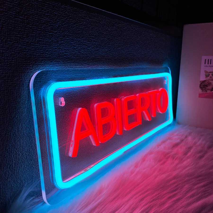 Open LED Neon Sign Business Spanish Open Signs for Various Stores Suitable for Hanging on Shop Wall Window as Room Decoration XJ250626