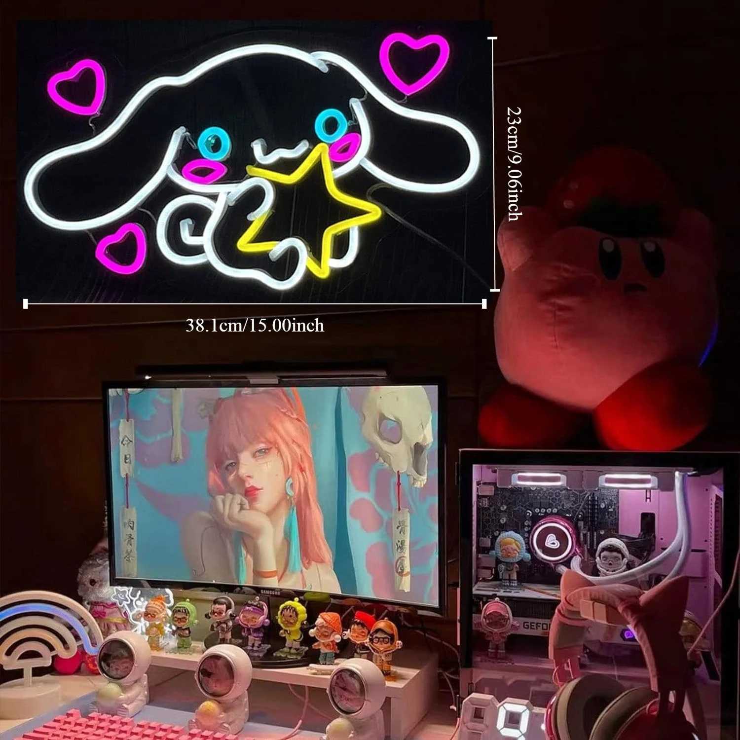 Cinnamoroll Neon Sign Cute LED Neon for Bedroom Game Room Apartment Japanese Cartoon Character Dog Home Room Decor Gift for Kids XJ250626