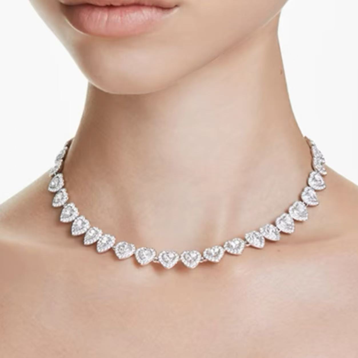 Free Shipping Luxury Of Designer Bracelets Shijia New Heart-shaped Full Diamond Necklace Clavicle Chain Hot-selling Luxury Fashion One-piece Dropshipp