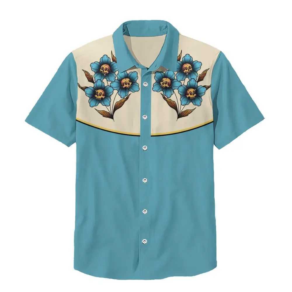 Summer Mens Shirt Outdoor Casual Short Sleeve Hawaiian Shirts For Men Fashion Oversized Clothing Button Cardigan Lapel Tops W250627