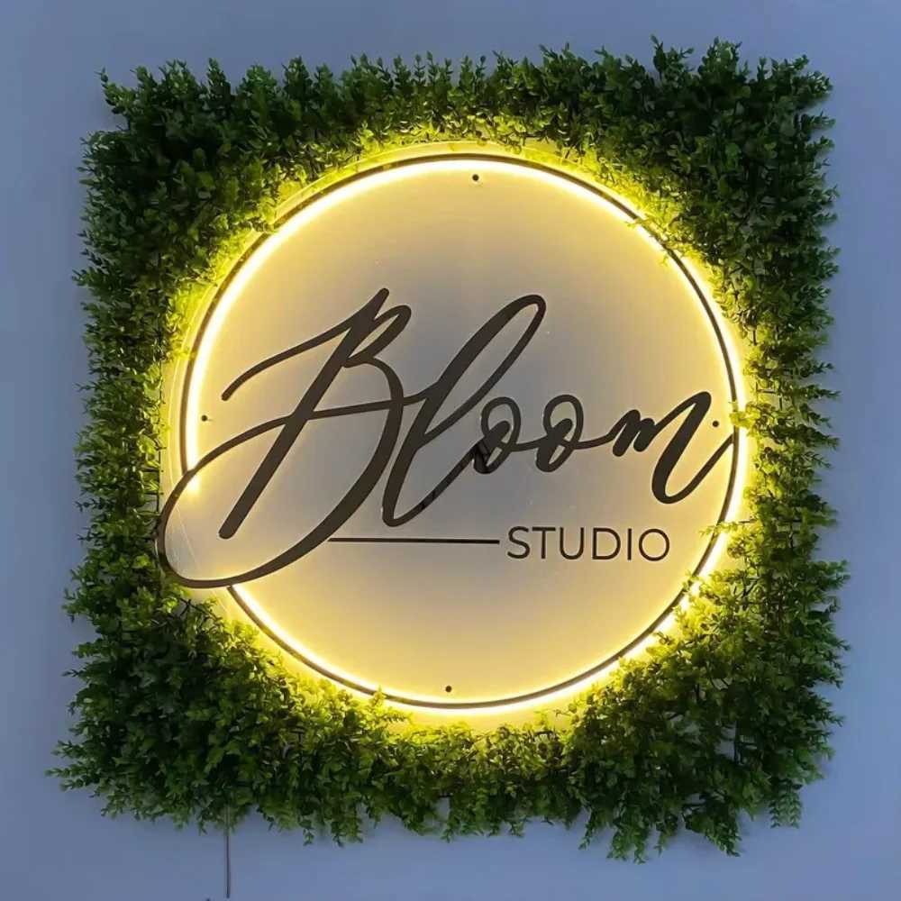 Custom LED Acrylic Sign 3D Metal Beauty Nails Salon Backlit Company Hair Studio Sign Bar LED Neon Light Acrylic SignsXJ250626