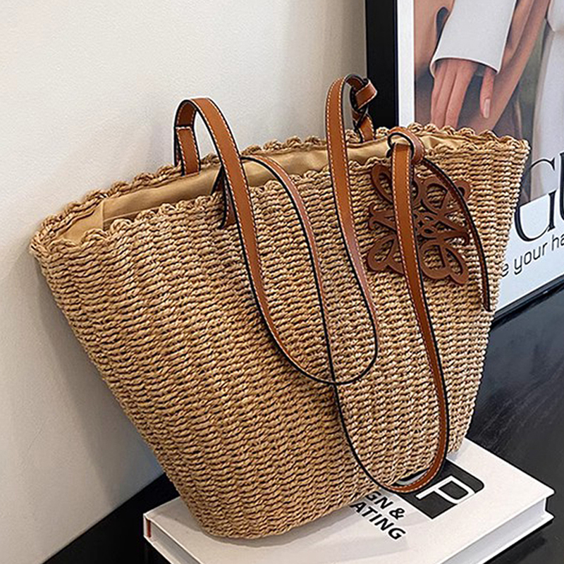Straw Bag Tote Bag Designer Bag Fashion Shoulder Bag Woven Bag French Large Capacity Vegetable Basket Bag Summer Seaside Beach Bag Women's Crossb