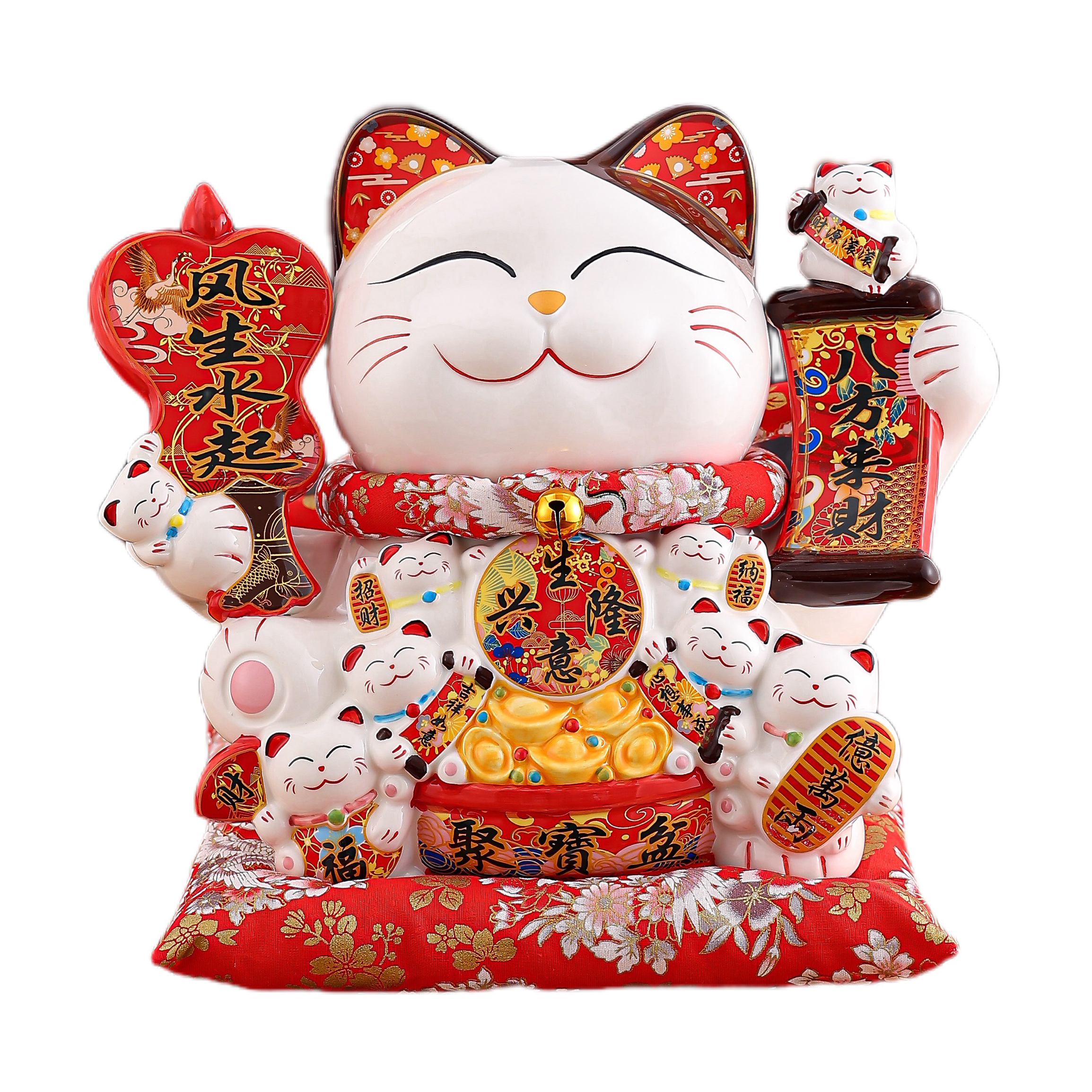 Traditional Craftsmanship: Antique-Themed Storage Pottery Jars Porcelain Ancient-Inspired Handmade Zhao Cai Ceramic Savings Vessel - Unique Decorative