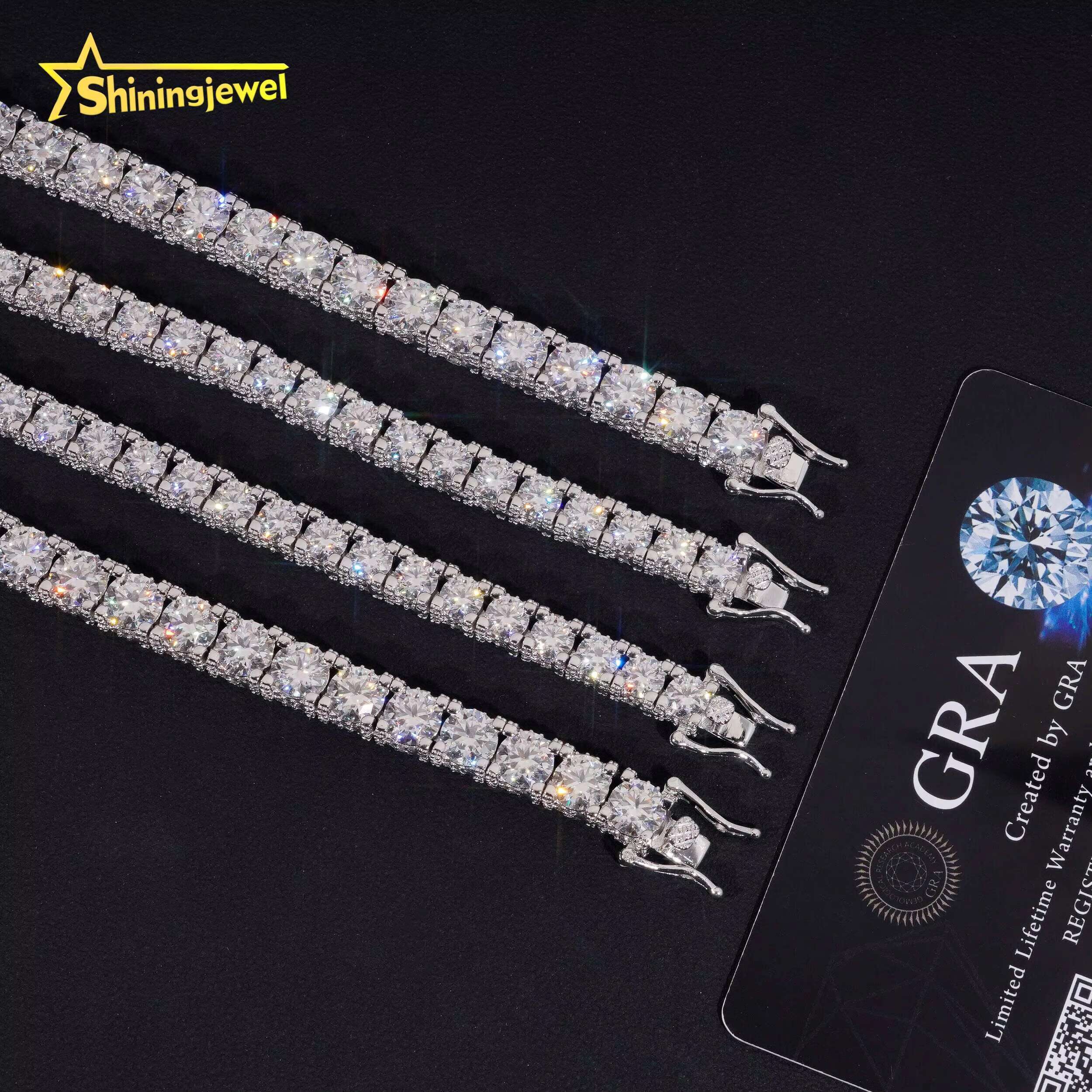 Street Hip Hop 5mm 6.5mm Moissanite 925 Sterling Silver Table Tennis Necklace for Men for Boyfriends Gift