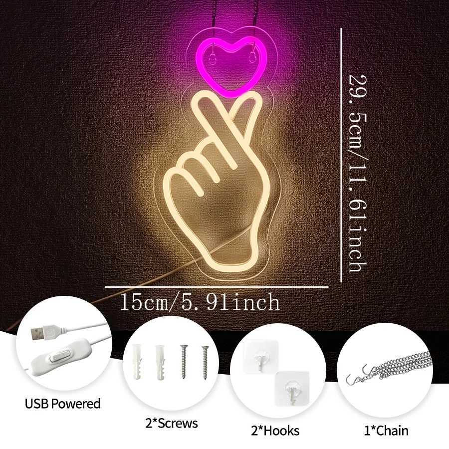 Hand-To-Hand Neon Sign LED Pink Love Icon USB Powered Switch Used for Bedroom Club Wedding Birthday Background Decor. XJ250626