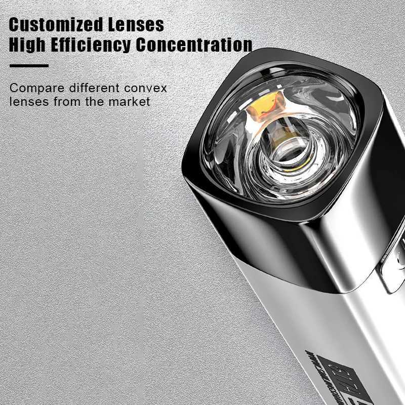 2 IN 1 400LM Mini Torch Power Bank Ultra Bright Tactical LED Flashlight Outdoor Lighting 3 Modes With USB Charging Cable W250701