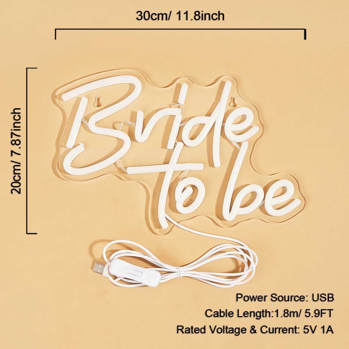 Chi-buy LED Neon Bride To Be USB Powered Neon Signs Night Light 3D Wall Art Game Room Bedroom Party Decor Lamp Signs XJ250626