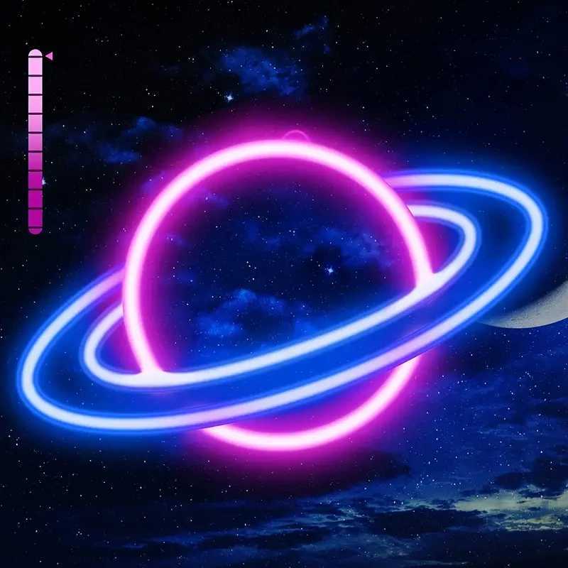 Planet Neon Sign 10 Levels Brightness LED Neon Lights Signs For Wall Decor USB Powered Neon Lights For Bedroom XJ250626