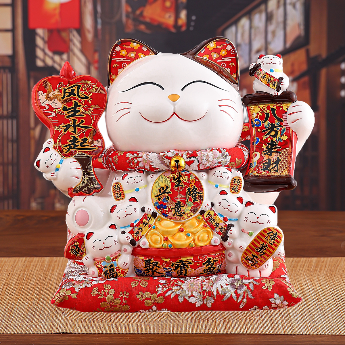 Traditional Craftsmanship: Antique-Themed Storage Pottery Jars Porcelain Ancient-Inspired Handmade Zhao Cai Ceramic Savings Vessel - Unique Decorative