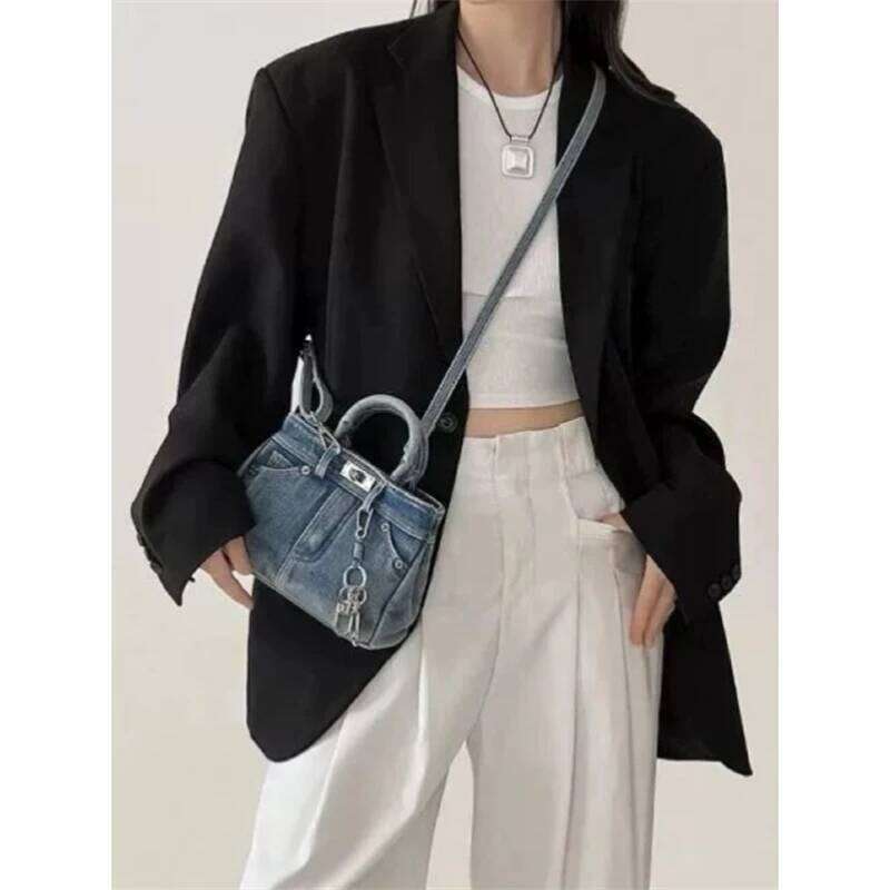 Women's Bags Designer Retro Waed Denim Oulder Crossbody Faionable Commuter Platinum Bag Versatile Handbag For Young Women Casual Sle