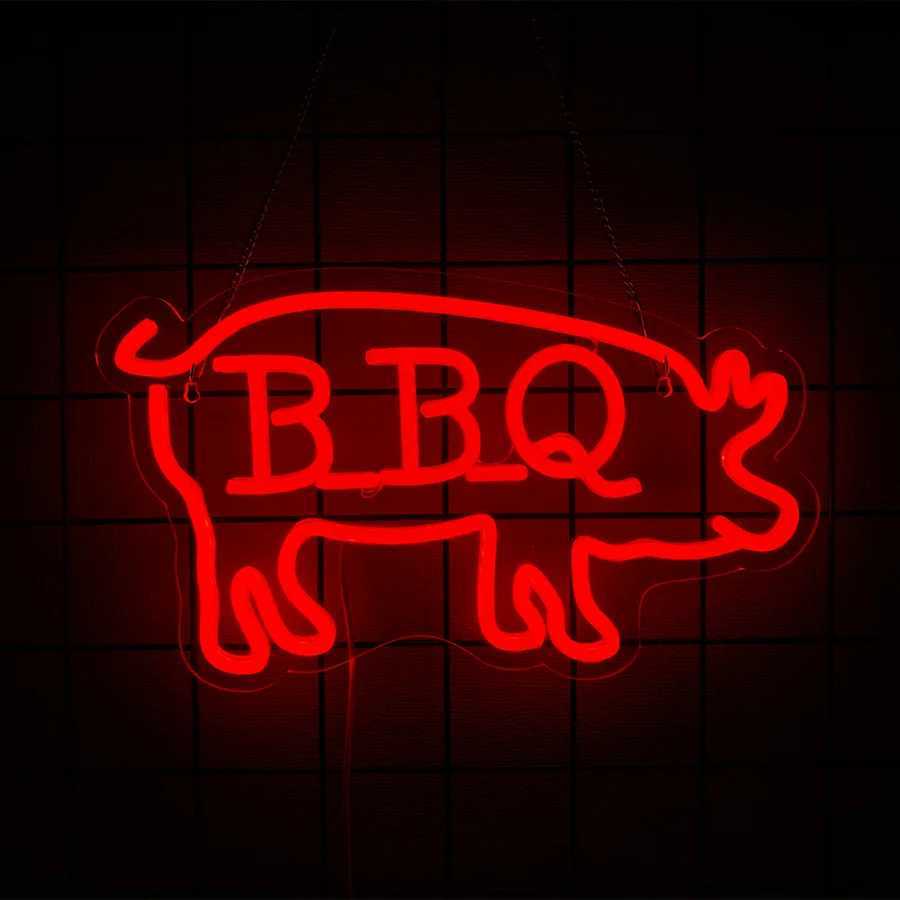 BBQ Neon Sign for Party Decor Summer Barbecue Holidays Party Supplies LED Sign for BBQ Shop Restaurant USB Powered XJ250626