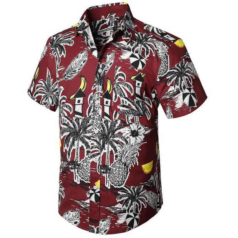 Tropical Floral Shirts for Men Clothing 3D Printing Hawaiian Vacation Shirt Short Sleeve y2k Tops Vintage Clothes Lapel Blouse W250627