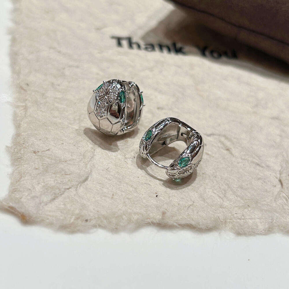 Zircon Snake Stud Earrings for Women, 2025 New bestseller, light luxury, niche design, high-end, snake-head earrings