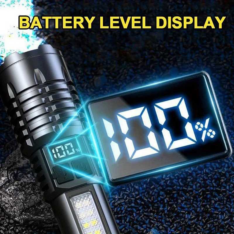 High Power Rechargeable LED Flashlight Very Strong LED Flashlight With Built-in Battery Torch For Fishing Hunting Camping Lantern W250701
