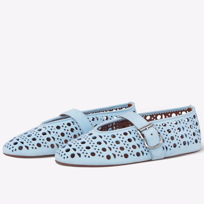 Designer Casual Stylish Fashion Hollow Out Solid Flat Shoes Woman Mary Jane Shoes Loafers Beach Spring Summer Walking Shoes Women Sandals