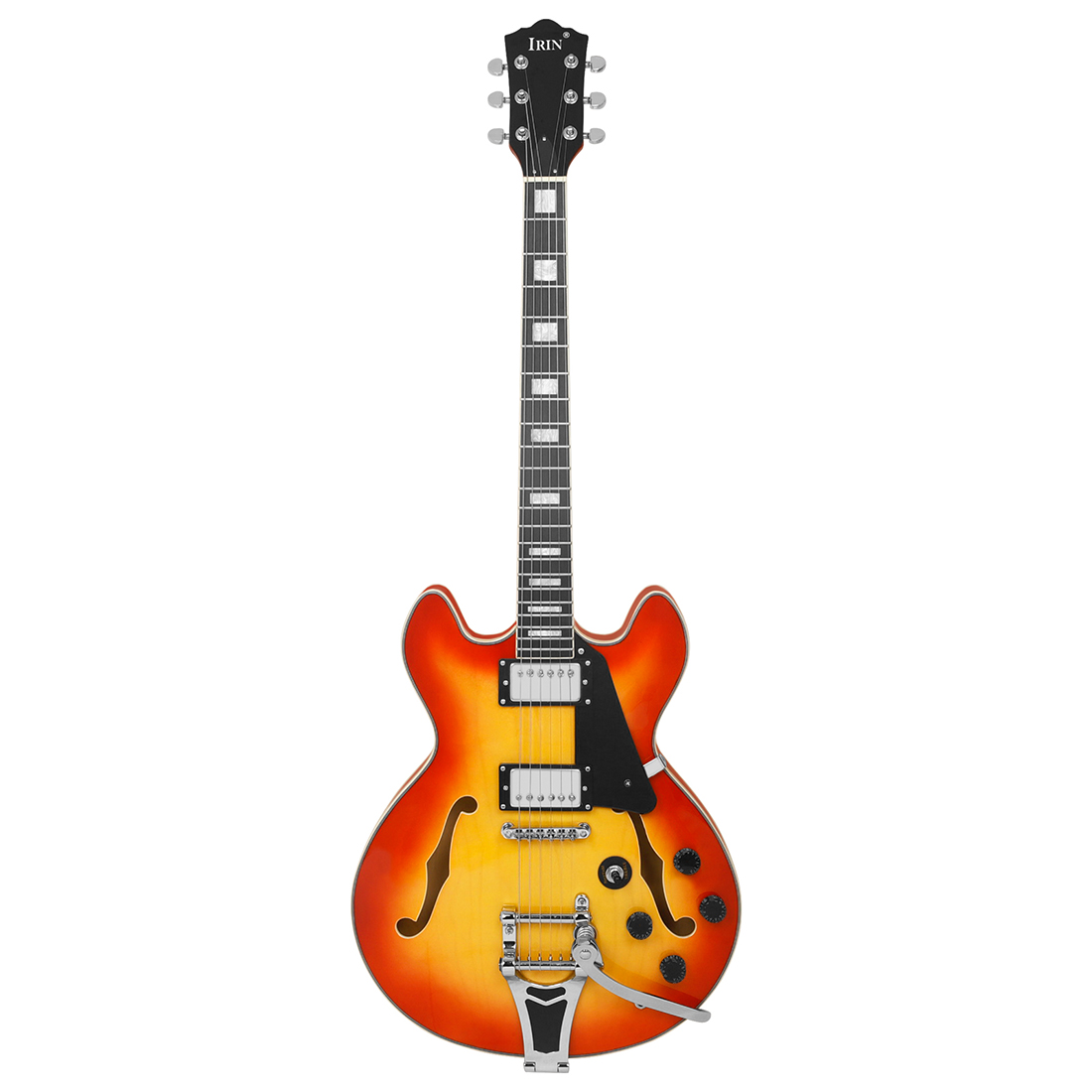 Guitar Electric IRIN JS-520 ODM OEM Classic Top Professional Ashtree Two F Hole 22 Frets 6 String Semi Hollow Body Maple Jazz Electric Guitar