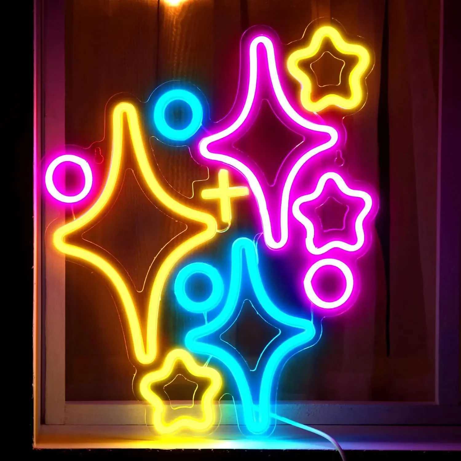 Stars Neon Sign LED Neon Sign for Wall Decoration with USB Dimmable Neon Sign for Different Occasions Like Bar PartyXJ250626