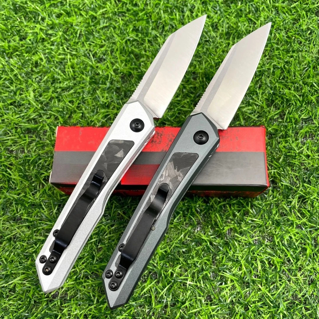KS 7050 Launch 20 knife Pocket Folding knives D2 Blade T6 Aluminum Embedded with Carbon Fiber Handle Defensive Knife for Outdoor Hunting Tactical Comb