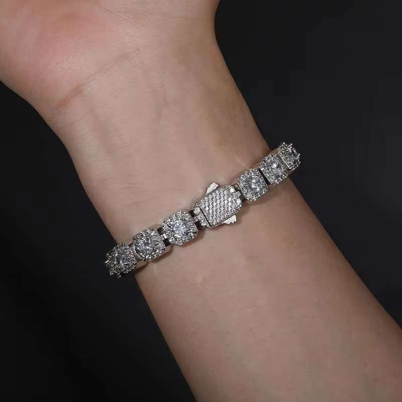 Unisex Luxury Moissanite Diamond Bracelet in 925 Sterling Silver for Women Men Hip Hop Fine Jewelry