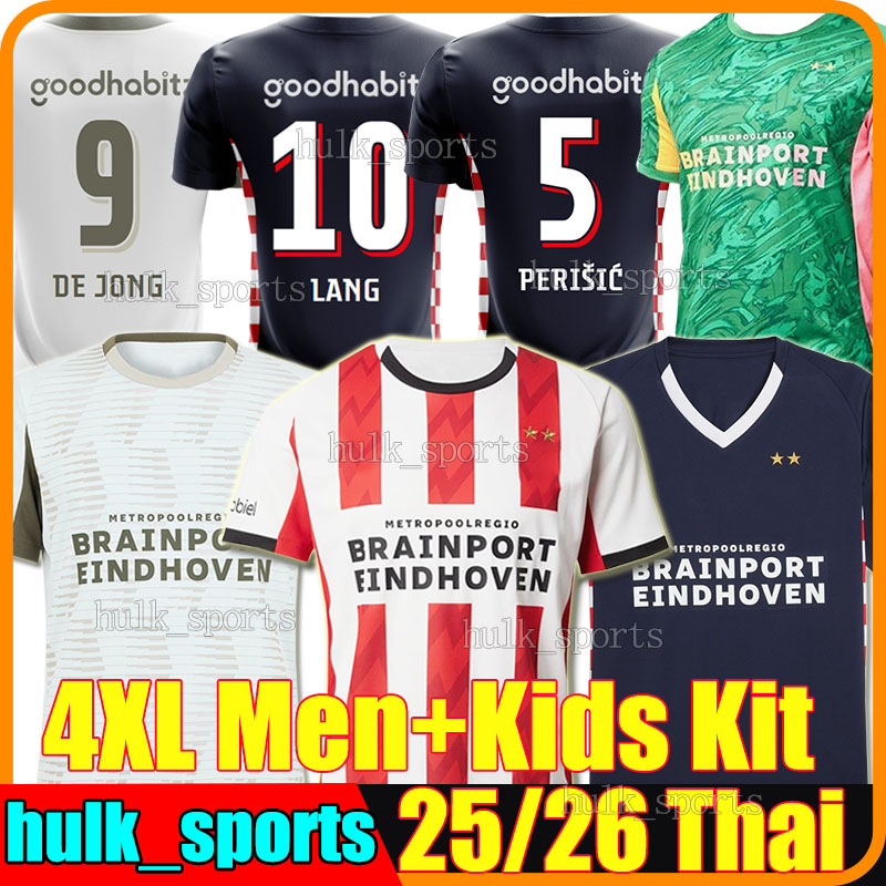 4XL 25/26 EiNdHoVeNs DE JONG Soccer Jerseys 2025 PERISIC PEPI LANG BAKAYOKO DRIOUECH LUCAS SAIBARI TILLMAN TIL SCHOUTEN men kids kit socks sets retro football