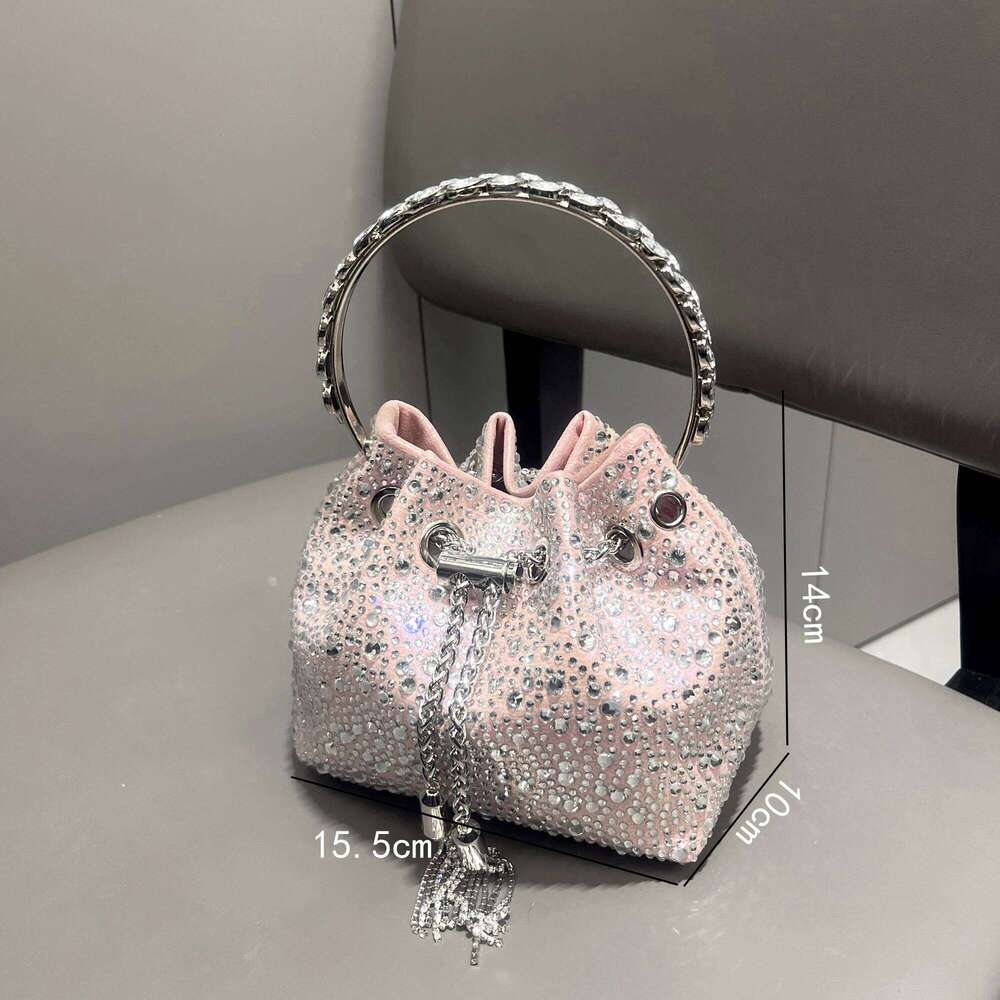Women's Bags Designer Handmade Rhinestones Evening Clutch Bag Purses And Handbag Designer Shoulder Shiny Crystal Clutch Purse Bucket Bag