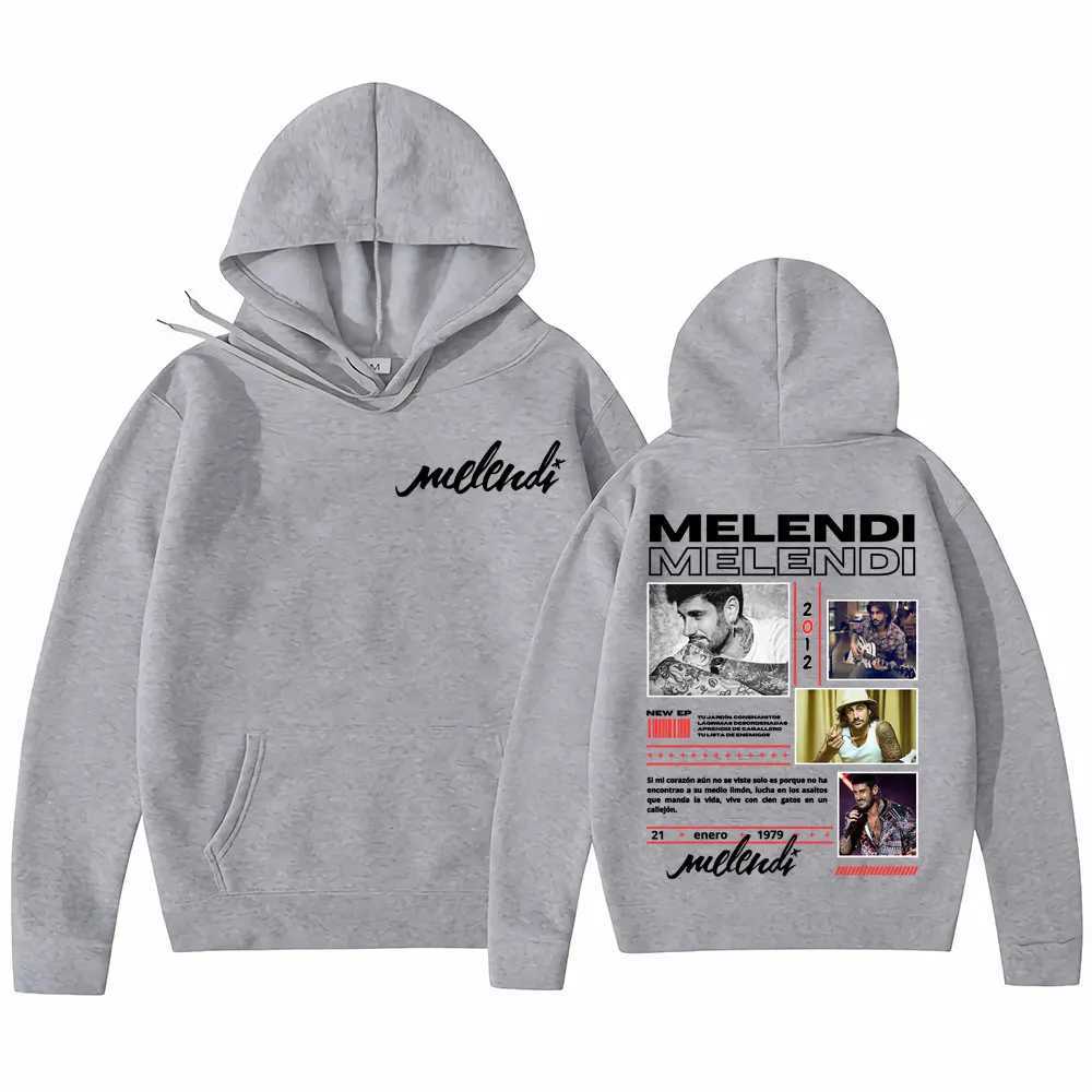 Rapper Melendi Album 2025 Tour Merch Sweatshirt Men Women Fashion Hip Hop Gothic Retro Hoodies Casual Fleece Oversized Pullovers W250627