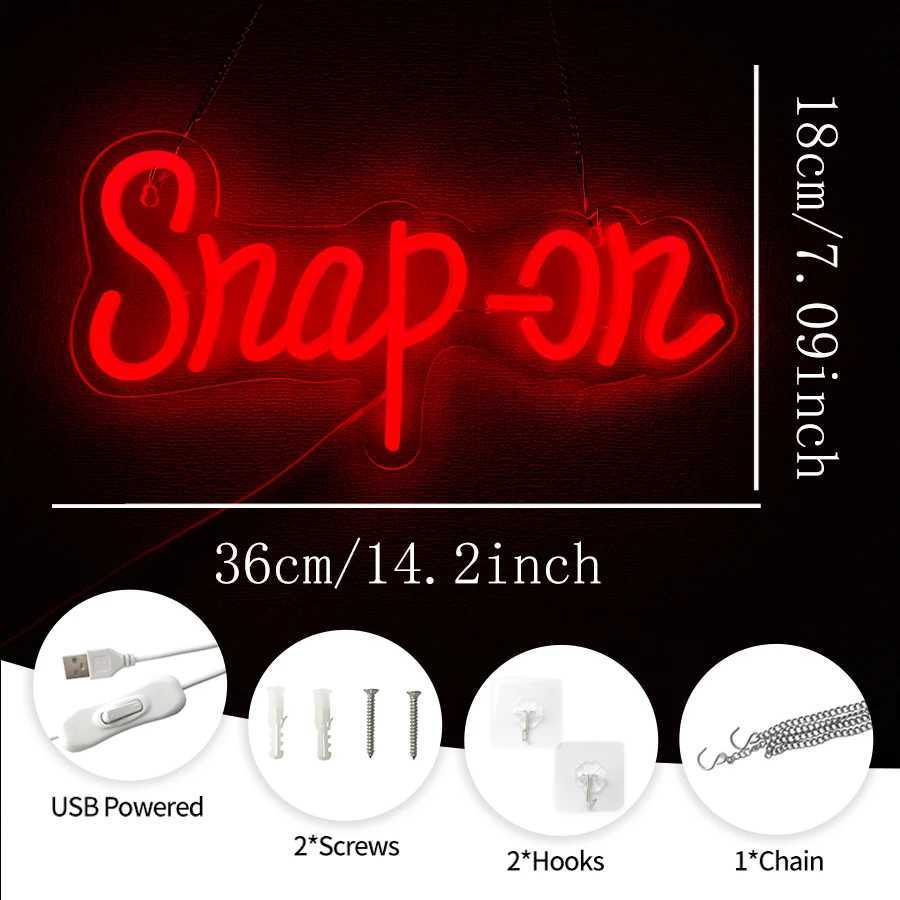 Snap-On Neon Sign Red Letter Billboard Sign USB Power Supply Luminous Home Decor Used For Garage Bar Game Room Wall Decor. XJ250626