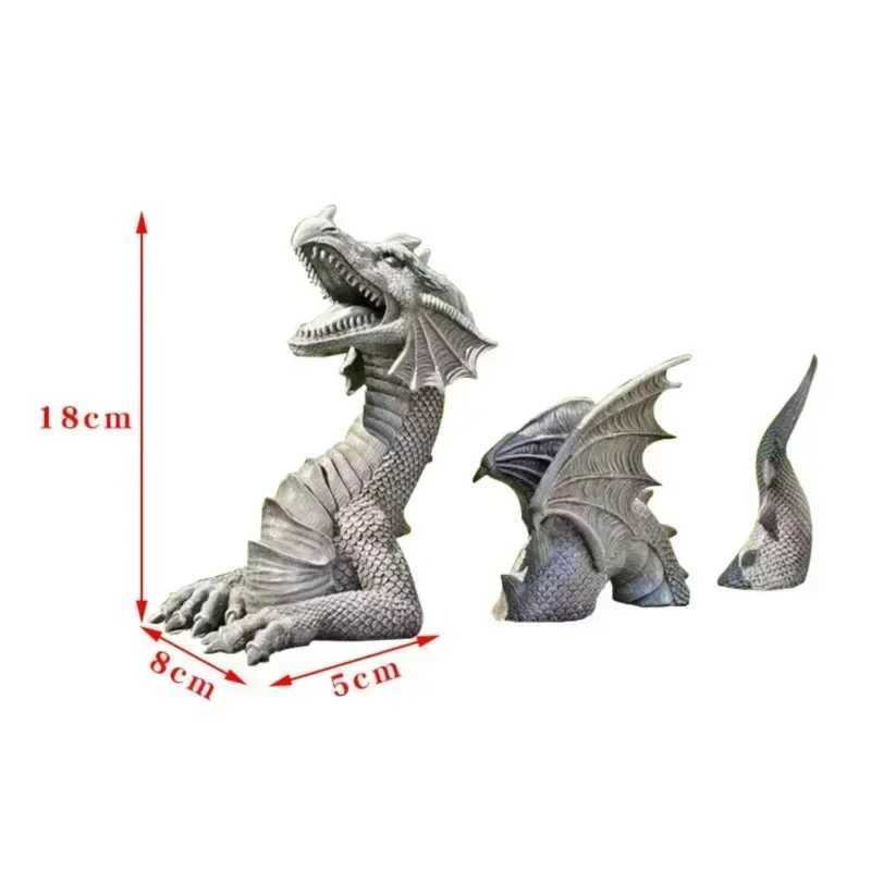 Dragon Sculpture Resin Giant Lawn Sculpture Gothic Fantasy Character Art Garden Terrace Statue Decoration X250627