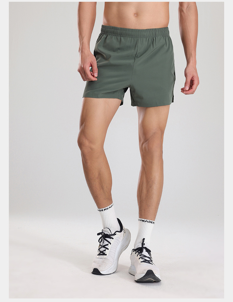 MT23103 Men Breaker Shorts Sports Quick Dry Linerless Shorts With Zipper Pocket Mobile Phone Casual Running Gym Fifth Mens Jogger Pants