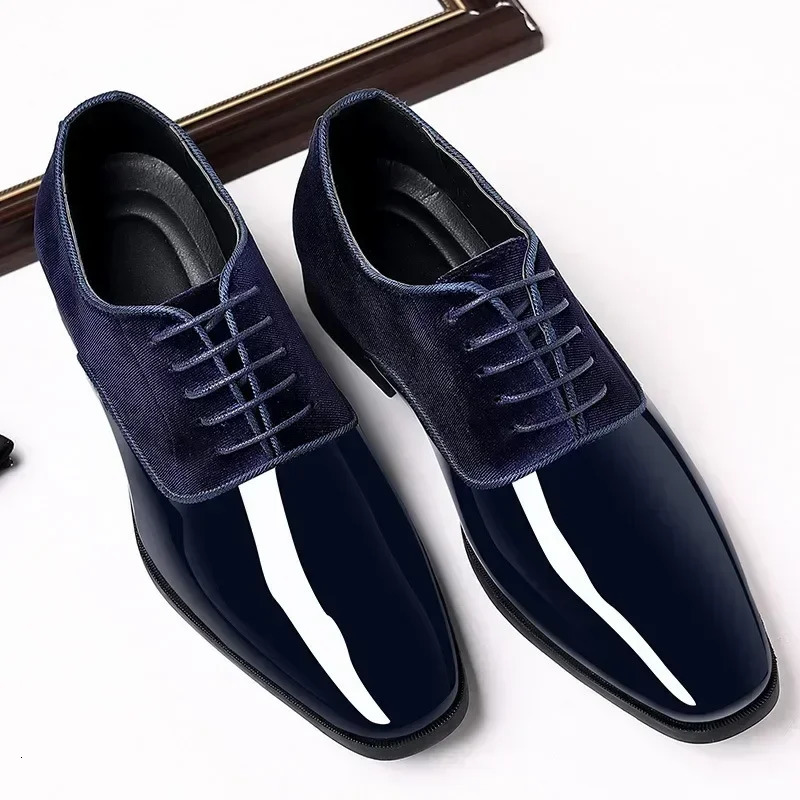 Men Black Patent Leather Shoes Casual Business Lace Up Formal Office Work Party Wedding Oxford 250626