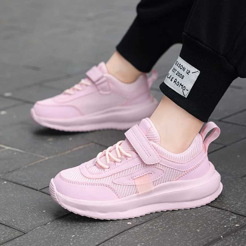 New Pink Sneakers For Children Girl Hook Loop Breathable Mesh Running Shoes Kids Outdoor Platform Sports Shoes For Boy Trainers W250627