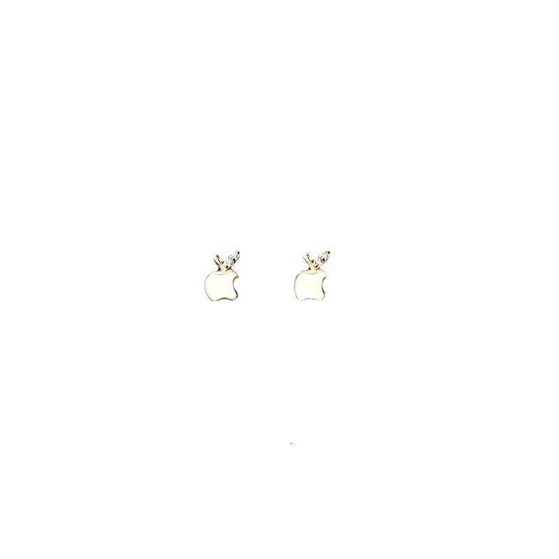 DHcollections Miniature Gold Apple Earrings with Pure Sier Posts for Women, Exquisite Simple Versatile Creative Earrings, Korean and Japanese Style Ea