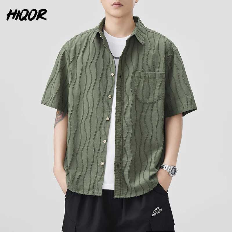 Summer Plus Size Mens Simple Solid Shirt Button Up Vacation Shirts Short Sleeve Shirts Casual Shirts for Men Vintage Cardigan W250627