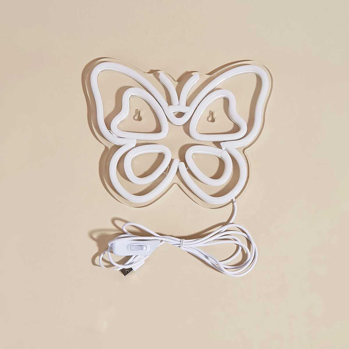 Chi-buy LED Neon Butterfly USB Powered Neon Signs Night Light 3D Wall Art Game Room Bedroom Living Room Decor Lamp SignsXJ250626