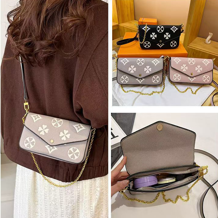 Designer Bags Fashion Shoulder Bags Underarm Bags Women's Bags Luxury Chain Leather Bags Hundreds Luxury Printed Leather Embossed Old Flower Bags
