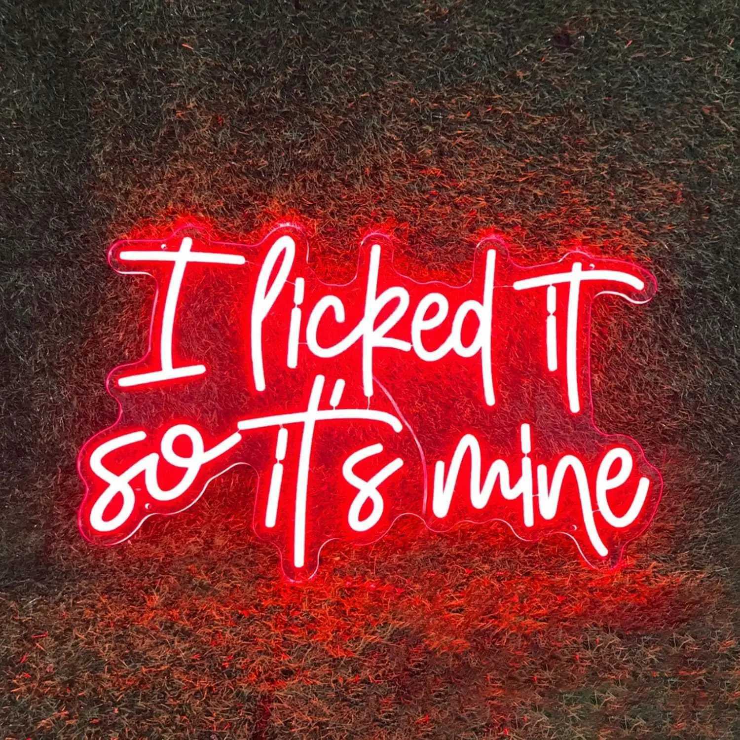 I Licked It So Its Mine Neon Sign LED Neon Light for Bar Club Wedding Birthday Wall Art Decor USB Letters Light Up Sign GiftXJ250626