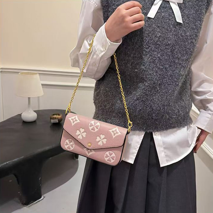 Designer Bags Fashion Shoulder Bags Underarm Bags Women's Bags Luxury Chain Leather Bags Hundreds Luxury Printed Leather Embossed Old Flower Bags