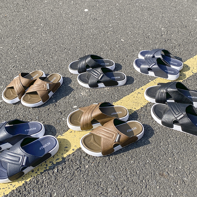 Stylish Mens Slip-On Leather Footwear: Comfortable Outdoor & Home Shoes Model 977-3