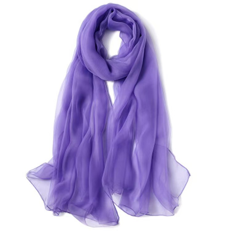 T1079 solid color ice silk scarf female sun protection shawl long large beach towel travel dual-purpose silk scarf