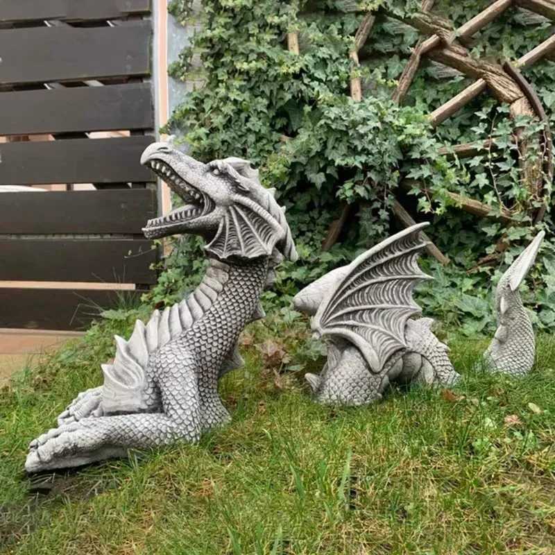 Dragon Sculpture Resin Giant Lawn Sculpture Gothic Fantasy Character Art Garden Terrace Statue Decoration X250627