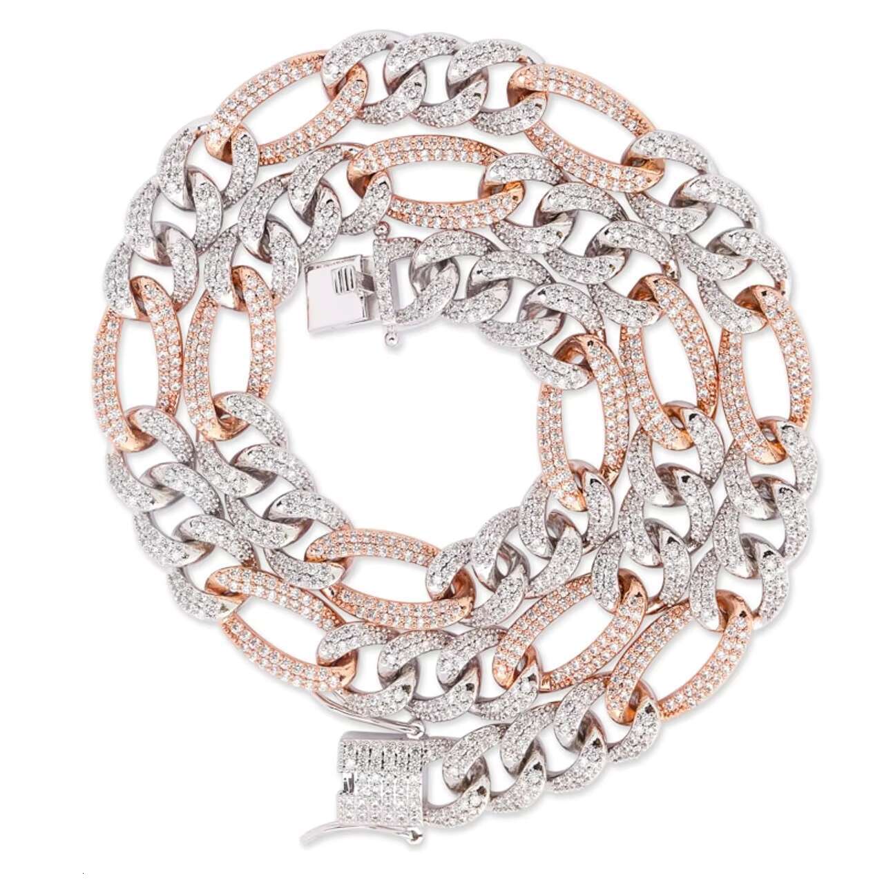 Mens 18K Hip Hop Luxury Cuban Link Chain Necklace 10mm Moissanite with Flooded Ice Classic Style Trendy and for Gift