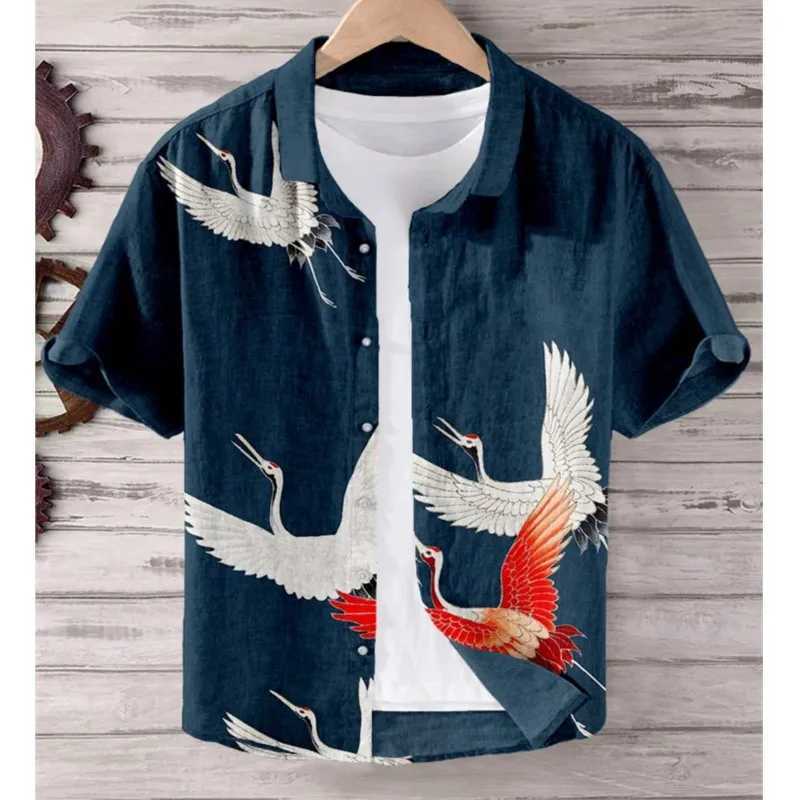 Mens Shirt Comfortable Breathable Short Sleeve Shirt Oversized Design Mens Summer Hawaiian Shirt S-5XL W250627