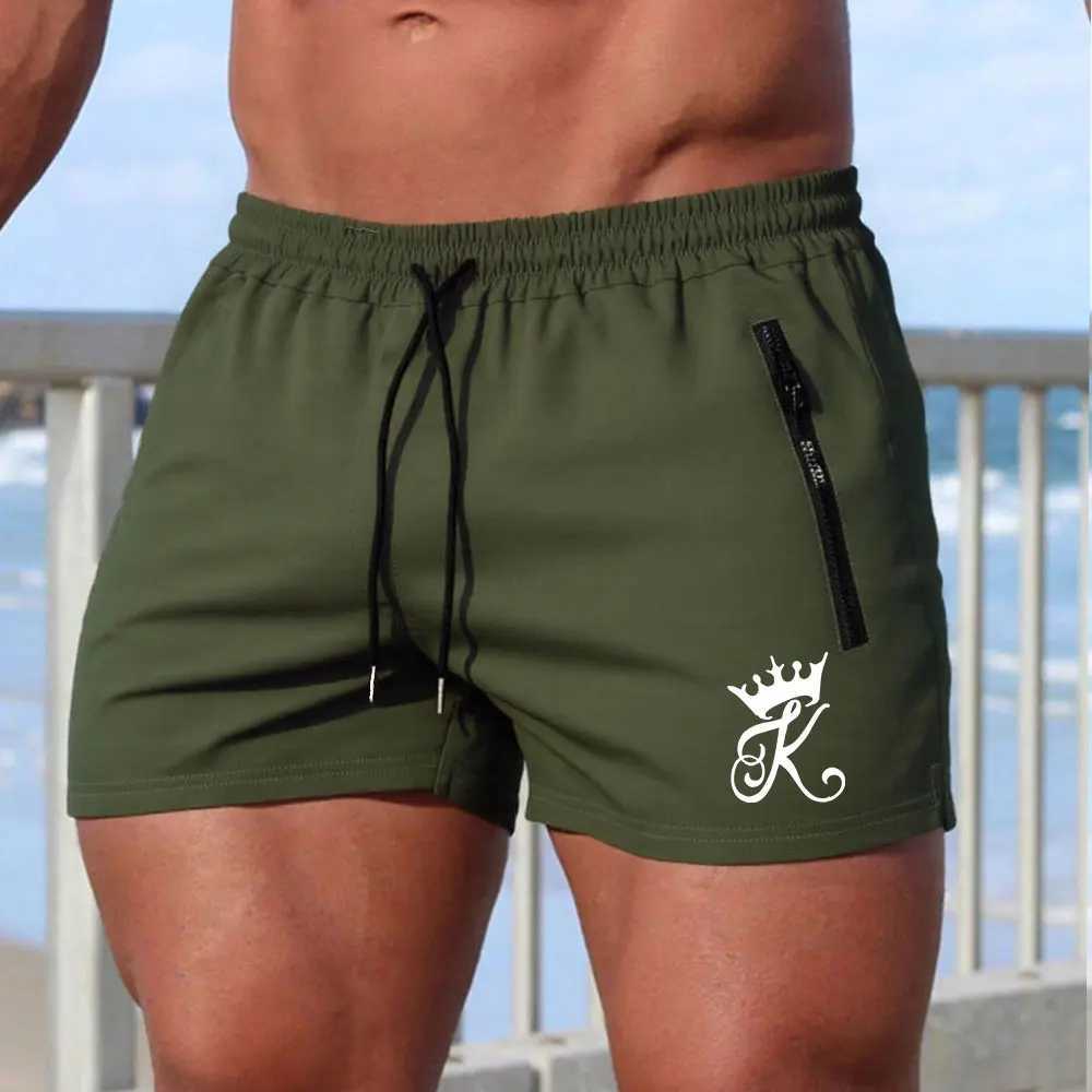 Mens King Print Swimming Summer Gyms Fitness Bodybuilding Beach Shorts Boxer Trunks Men Running Sportswear Z260314