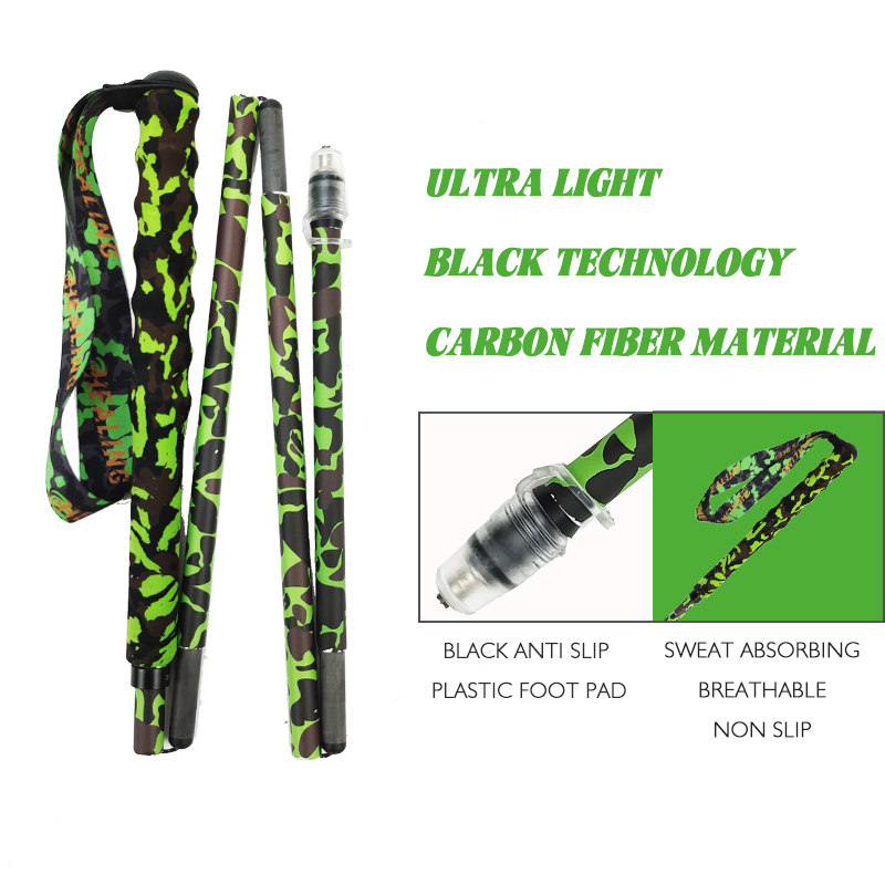 OKHEALING Carbon Hiking Poles Stick Carbon Fiber Ultra Lightweight Retractable Walking Sticks Trekking Poles Foldable Cabonfiber