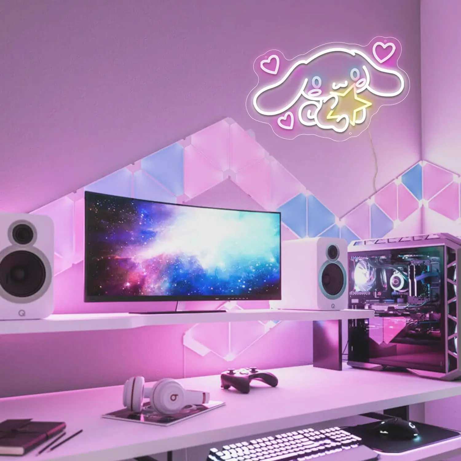 Cinnamoroll Neon Sign Cute LED Neon for Bedroom Game Room Apartment Japanese Cartoon Character Dog Home Room Decor Gift for Kids XJ250626