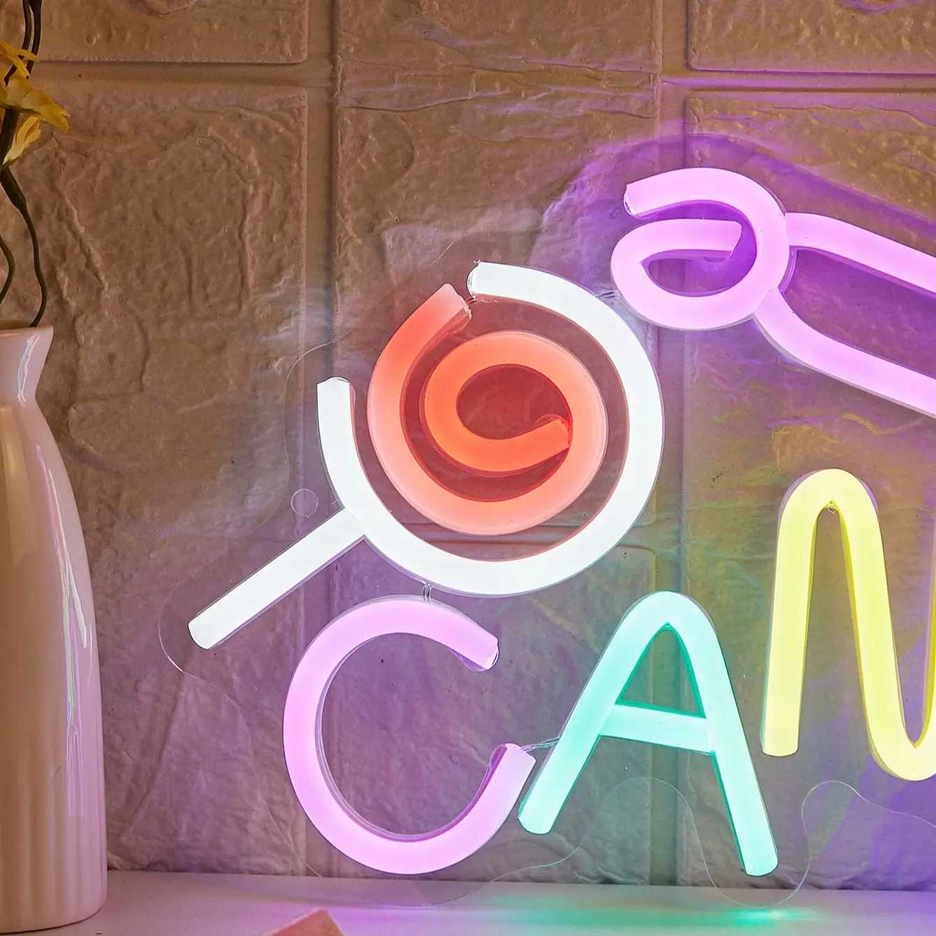 Chi-buy LED Neon Candy USB Powered Neon Signs Night Light 3D Wall Art Game Room Bedroom Living Room Decor Lamp Signs XJ250626
