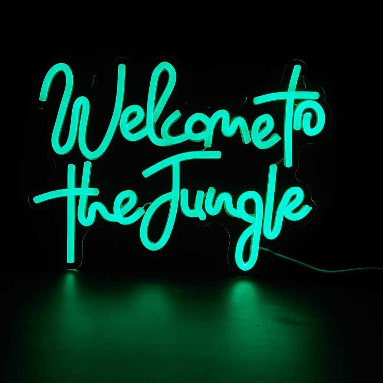 Chi-buy LED Neon Welcome to Jungle USB Powered Neon Signs Night Light Wall Art Game Room Bedroom Living Room Decor Lamp Signs XJ250626